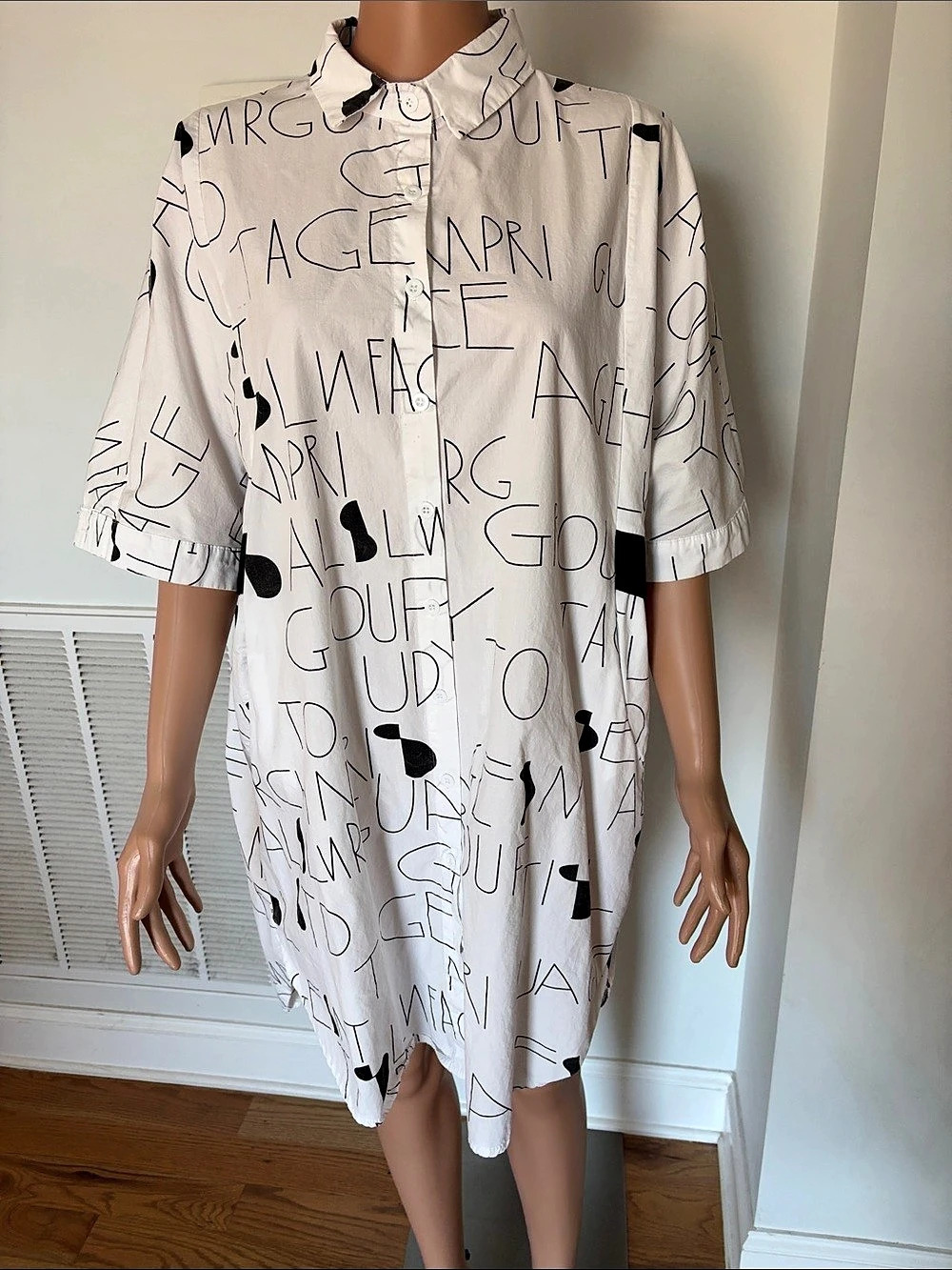REAL NYC MARKET Abstract Print Mini Shirt Dress